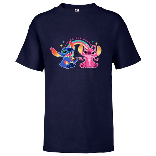 Disney Stitch and Angel Living the Dream Short Sleeve TShirt for