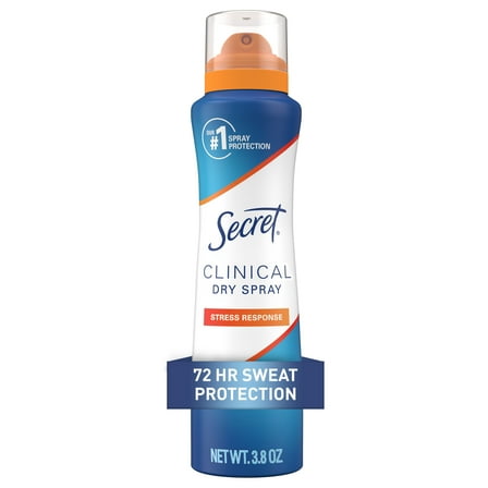 Secret Clinical Strength Dry Spray Antiperspirant & Deodorant for Women, Stress Response Scent, 3.8oz