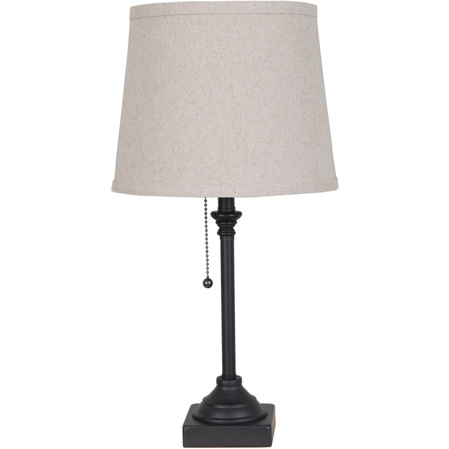Mainstays Bronze Beige Metal Pull, Transitional Bedside Table Lamps