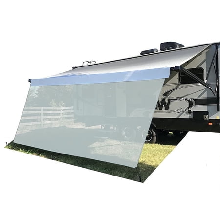 Tentproinc Auvent de Camping-Car Pare-Soleil 8 Pieds X 13 Pieds 3 Pieds' Écran en Maille Grise Pare-Soleil anti-UV Kits Complets - Garantie Limitée de 3 Ans