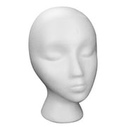 10.62-Inch Styrofoam Mannequin Head - White Foam Wig Stand for Wigs, Hats, Masks, Hairpieces, Arts, Crafts, DIY Projects, Salon Display, and Travel Use(1 Pack)-1 Pcs
