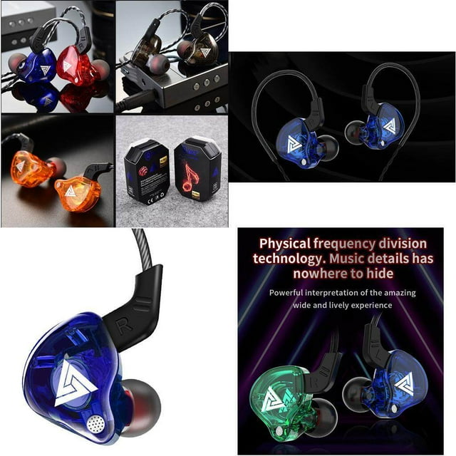 Baohd QKZ AK6 Écouteurs Sport Intra-Auriculaires 3.5mm avec Micro Bleu