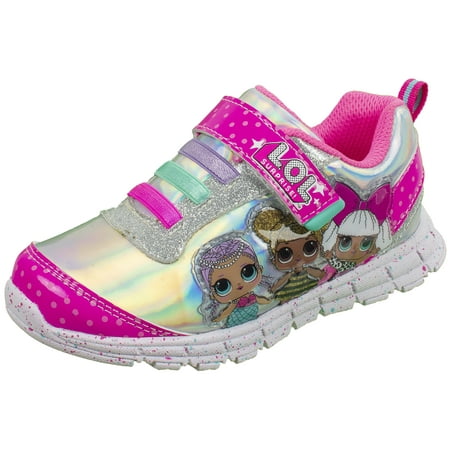 L.O.L Surprise Girls Sneakers, Light Up Athletic Sneaker, MC Swag and Rocker, Pink, Girls Size 1