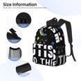 thumbnail image 5 of Picia I Love With Autism To The Moon And Back Large Capacity Backpack Classic Style Backpack Casual Backpack Water-Resistant School Work Travel Outdoor Backpack, 5 of 8