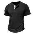 thumbnail image 5 of ZCFZJW Men's Henley Shirts Lightweight Casual Short Sleeve Button Cotton Tee Fashion Classic Athletic Tee T-Shirt Tops with Pocket Black XXXL, 5 of 6