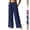 #02 Dark Blue, variant on Linen Cotton Pants Women Wide Leg Elastic High Waisted Beach Flowy Pull On Dressy Casual Baggy Slacks with Pockets, #02 Beige XXL