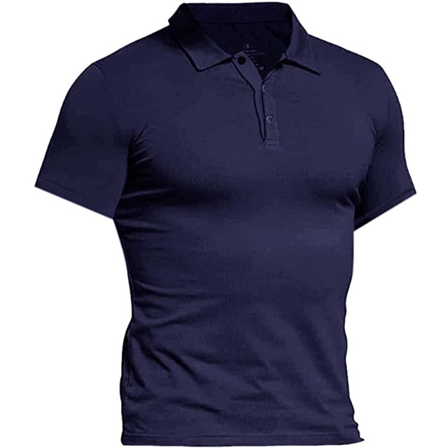 Polo Manches Longues Sport Golf T-Shirt Muscle Fit Coton Homme