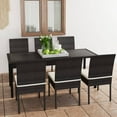 thumbnail image 1 of vidaXL 7 Piece Garden Dining Set Poly Rattan Black, 1 of 8