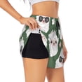 thumbnail image 3 of Lsque Alpaca Faces Printed Women's Running Shorts with Liner Pockets,Elastic Quick Dry Workout Athletic Gym Yoga Shorts,Womens High Waist Shorts-Large, 3 of 9