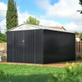 thumbnail image 2 of MUCHANT 12'x10' Outdoor Metal Storage Shed with Updated Frame Structure and Lockable Doors, Steel Garden Tool Sheds for Backyard, Patio, Lawn, White, 2 of 6