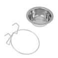 thumbnail image 3 of Acero Inoxidable Colgando Jaula para Mascotas tazón Cuenco para Mascotas Plato de Aves Gato Comida para Perros tazón de Agua con Colgador (Peque?a) Amonsee No, 3 of 3