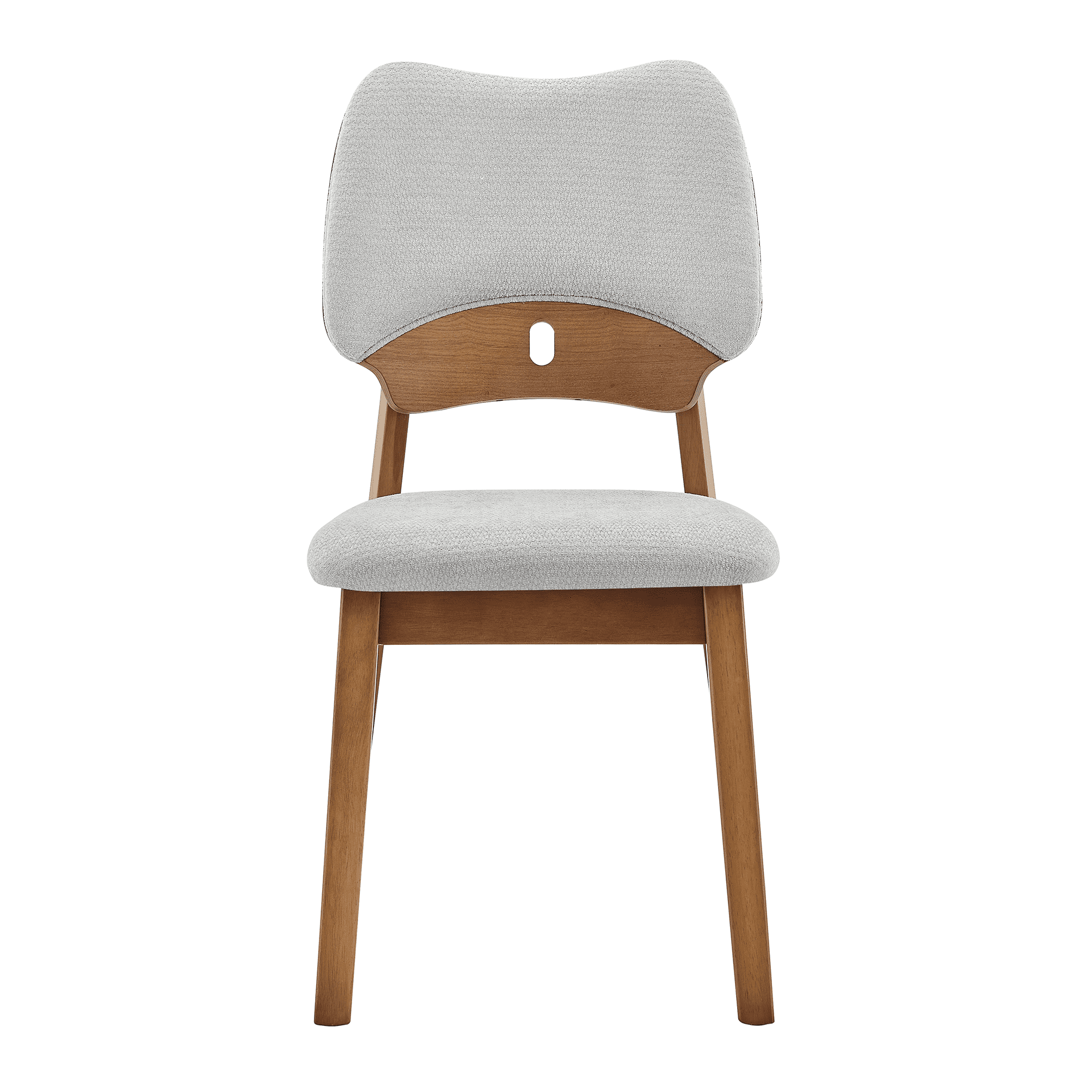 Leumius Dining Chairs Set of 2, Gray Soft Fabric Packaging on the Backrest and Seat Cushion, Hollowed Out Backrests for Kitchen Dining Room