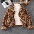 thumbnail image 5 of oqasdz Girls Jacket Cozy Winter Coat Leopard Print Long Sleeve Warm Soft Lined Outerwear Jackets for Girls Kids Outerwear Casual Outdoor, 5 of 7