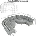 thumbnail image 3 of LLappuil Modular Sectional Sofa, 10 Seat Modular Sectional Sofa with Storage, 4 Corner Large Seat, Adjustable Armrest, 25.6" Deep Seat Chenille Corner Sofa Couch Gray, 3 of 9