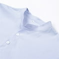 thumbnail image 3 of Men Linen Shirt Cotton Solid Color Short Sleeve Retro Loose T Shirts Tops Blouse Summer, 3 of 5