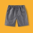 thumbnail image 2 of LIBRCLO Kids Shorts for Boys Size 13 Years Elastic Waist Wrinkle Free Shorts School Uniform Casual Dress Pants Gray, 2 of 6
