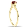 thumbnail image 3 of SZUL Women's Round Shaped Garnet and Diamond Wave Ring in 10K Yellow Gold, 3 of 5