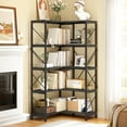 thumbnail image 3 of 5-Tier L-Shaped Bookcase Storage Organizer, Tall Corner Bookshelf Open Display Freestanding Storage,Dark Gray, 3 of 11