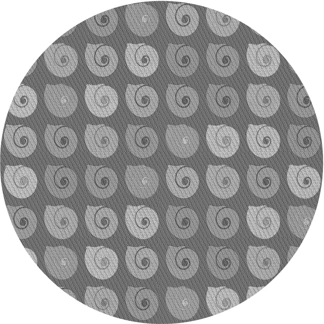 Ahgly Company Tapis Rond Lavable en Machine Intérieur Transitionnel Gris Cendré, 6 Pieds Rond