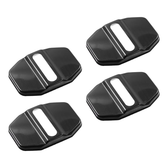 Unique Bargains 4 Pcs Car Door Latch Lock Cover Lock Buckle Protector for BMW 1 Series 2017-2021 Stainless Steel Black
