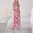 thumbnail image 5 of Wukai Red Flowers Print Women's Pajama Set - Soft Long Sleeve Sleepwear for Comfort and Style-Large, 5 of 9