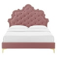 thumbnail image 5 of Modway Sasha Button-Tufted Performance Velvet Twin Bed in Dusty Rose, 5 of 10