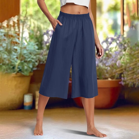 Womans Pants Wide Leg Baggy Pants Capris Pants Women Casual Comfortable Pants Women Clothes