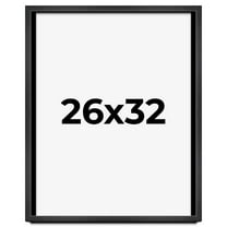 26x32 Frame Black Charcoal Grey Wood Textured Picture Frame | 0.75 Inch Moulding Width | Gunmetal