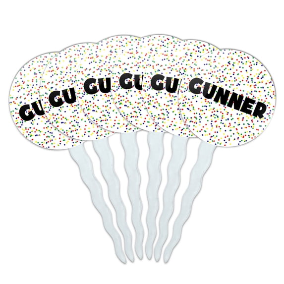 Gunner Cupcake Picks Toppers - Set of 6 - Mutlicolored Speckles