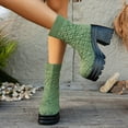 thumbnail image 2 of Knitted Boots for Women Platform Chunky Heel Slip on Elastic Winter Snow Boots Casual Ankle Booties, 2 of 5