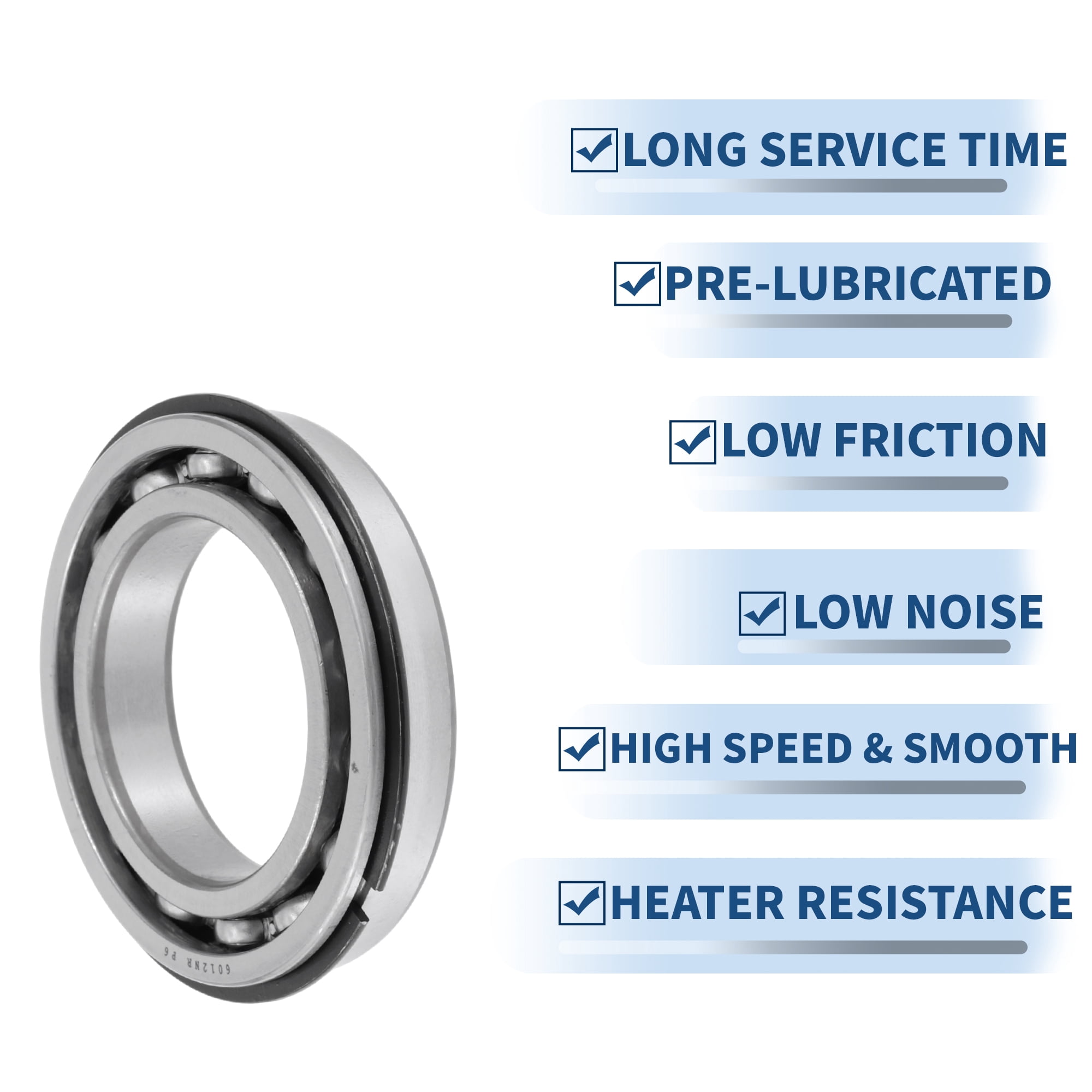Unique Bargains 6012NR Deep Groove Ball Bearings 60x95x18mm P6 Open Type Lubricated Bearings 1 Pcs Car Scooter Skateboard Wheel Universal Silver Tone
