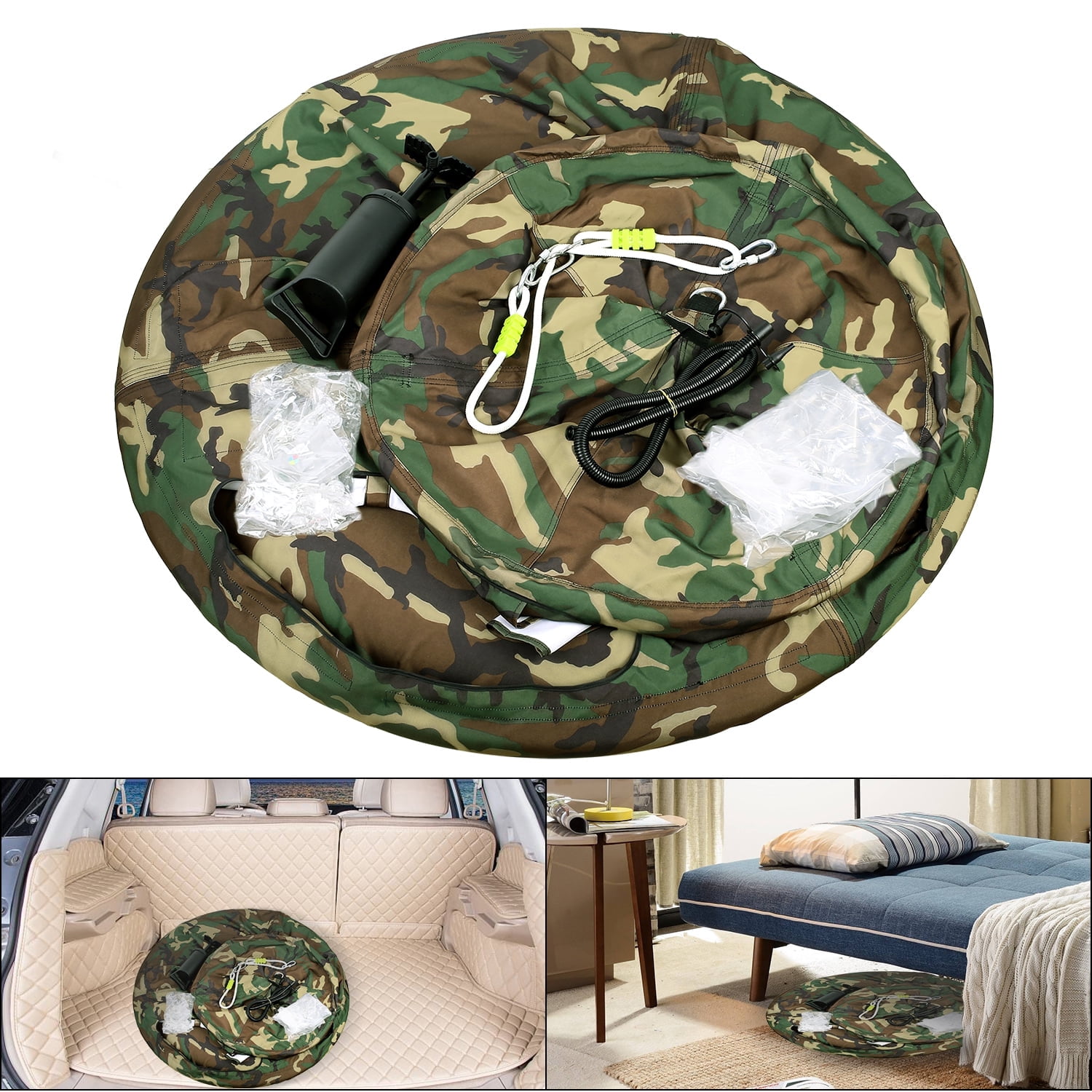 TLSUNNY Hanging Tree Tent, Hanging Chair Swing Tent Set, Waterproof Tree Ceiling Pod, W/ Lights String, Max Capacity 330 lbs