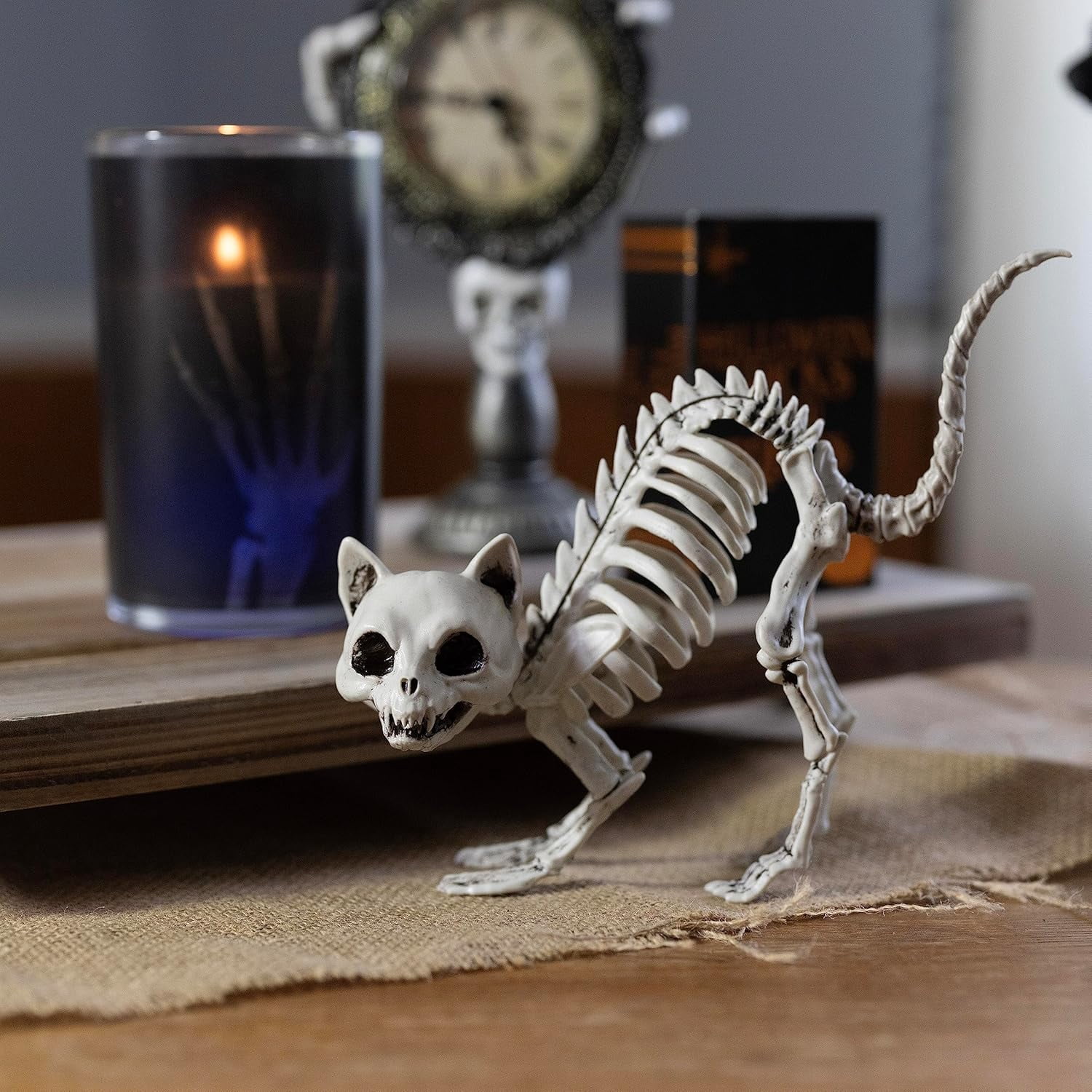 Kitten Skeleton Halloween Decoration (3Pk) 7.5