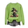 thumbnail image 3 of Women's Cute Scarecrow Graphic Sweatshirts Halloween Spider Pullover Tops Casual Long Sleeve Crewneck Shirts Loose Fit Fall Clothes Autumn Holiday Sweaters, 3 of 6