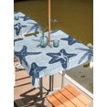 thumbnail image 2 of Outdoor Tablecloth with Umbrella Hole for Patio/Picnic/Party/Camping, Navy Blue Starfish Coastal Waterproof Table Cloth Square Cover Washable, Vintage Seaside Tropical (54"x 54"), 2 of 9