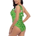 thumbnail image 4 of Sikiie St Patrick's Day Print Women One Piece Swimsuits Tummy Control One Shoulder Bathing Suits Ruffle Swimwear, From S to XXL-XX-Large, 4 of 6