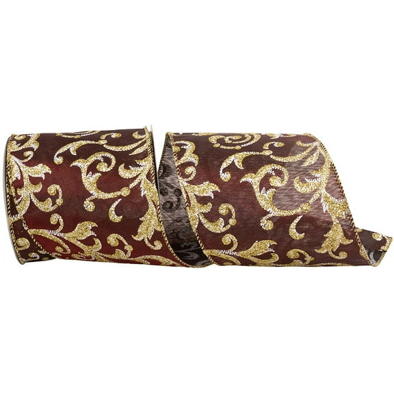 Reliant Ribbon - 94212W-090-10F, Ribbon, Burgundy, 4 Inch, 10 Yards