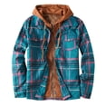 thumbnail image 3 of Plaid Jacket Lined Shacket Jacket for Men Flannel Hoodie Quilted Shackets Winter Warm Thermal Fall Shirts Plus Size Plaid Jacket Work Coat Outwear, 3 of 3