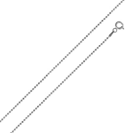 12mm Beaded Necklace - Sterling Silver Diamond Cut Bead 120 Chains 1.2mm