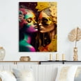 thumbnail image 2 of Designart Two Women Kissing With Flowers I Canvas Wall Art, 2 of 5