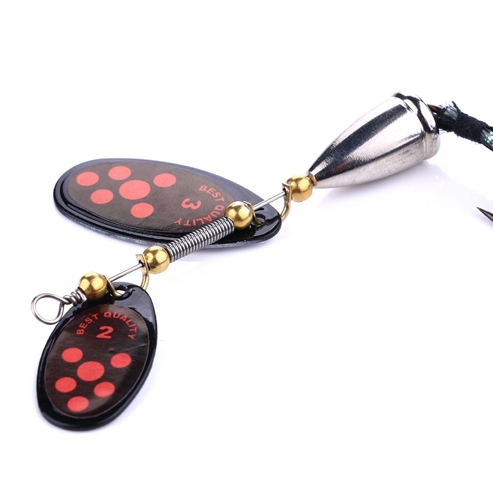 Fishing Lure Spinnerbaits, HENGJIA 6PCS Fishing Lures with Feathered Treble Hooks,Trout Bass Salmon Hard Metal Spinner Baits Kit Rooster Tail Fishing Lures Kits,1/2oz