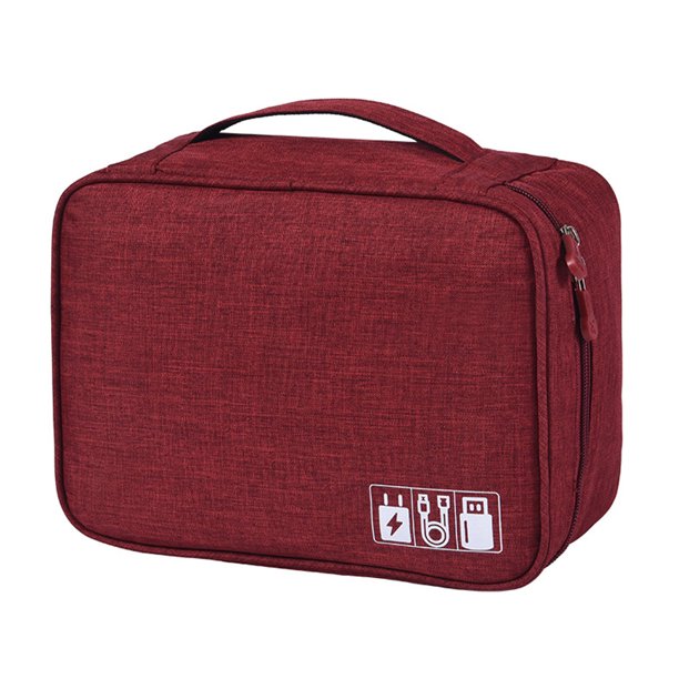Bolsa de almacenamiento de cable de datos, organizador de auriculares de viaje, cargador multifuncional