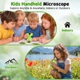 thumbnail image 5 of Microscope for Kids Adults Pocket Microscope, 2" Handheld Microscope Toys for Indoor Outdoor Educational Boys Girls with LED Lights TF Card, Green, 5 of 7
