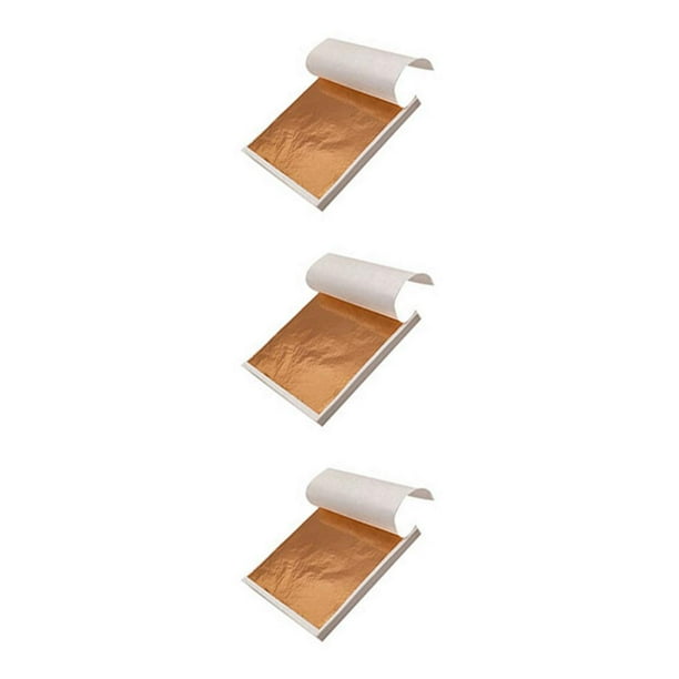 Naiovety 100 Uds. Papel de hoja de papel de aluminio resistente al agua papeles dorados láminas doradas comida exquisita decoración de Type1 NO1