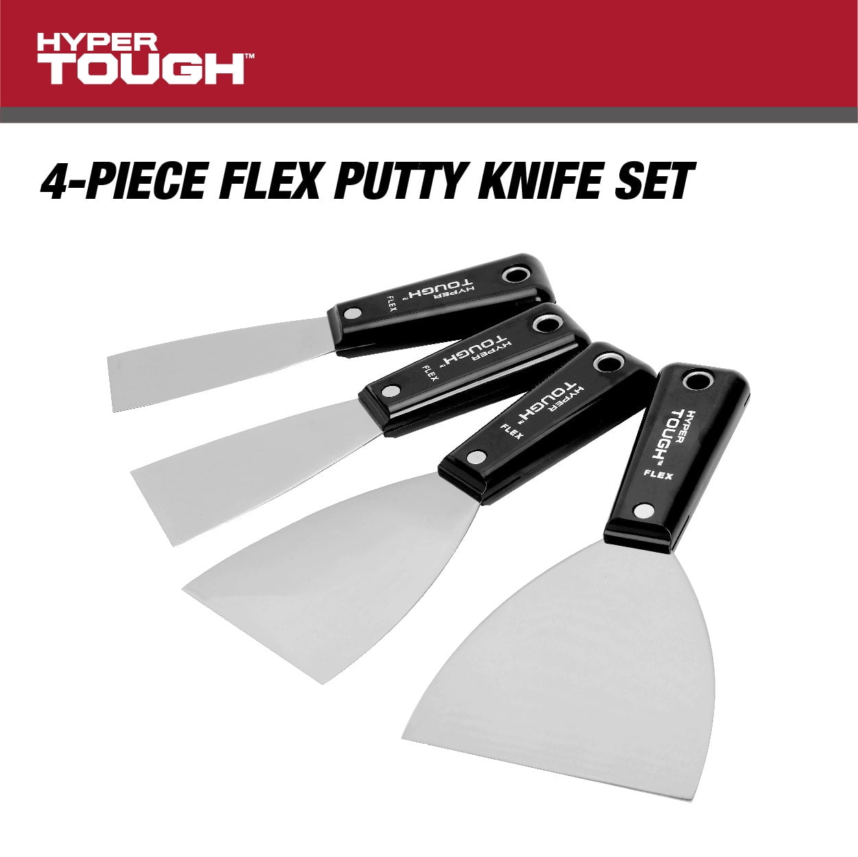 Hyper Tough 4 Piece Putty Knife Set