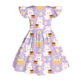 thumbnail image 6 of NAISIBABY Girls Flare Dresses, Summer Casual Ruffles Sleeve Crewneck Kids Flowy Play Dresses Beige Size 10, 6 of 6