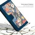 thumbnail image 6 of ELEHOLD Wallet Case for iPhone 14 Plus Premium Leather Flower Floral Pattern with Card Slots Kickstand Function Crossbody Shoulder Strap Wriststrap Lanyard Folio Wallet Case,darkblue, 6 of 8