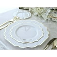 thumbnail image 2 of 40 Plates Pack, Heavyweight Disposable Wedding Party Plastic Plates (8'' Appetizer/Dessert Plate, Imperial in White/Blue & Gold), 2 of 9