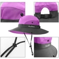 thumbnail image 4 of 3 Pieces Womens Ponytail Wide Brim Sun Hat Packable UV Protection Beach Cap for Fishing & Hiking, 4 of 8