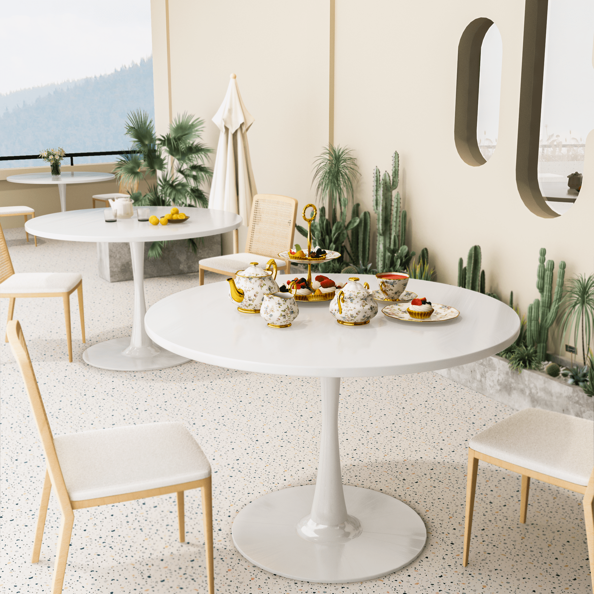 Cvortll Round Dining Table, 42 Elegant Tulip Table Philippines | Ubuy